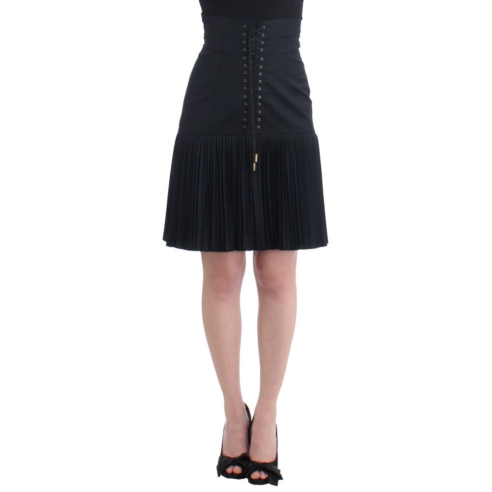 Roberto Cavalli Black Wool Skirt